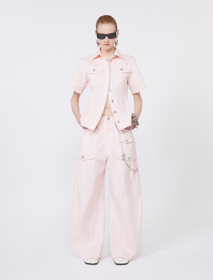Bull denim cargo trousers - PINK - Sportmax