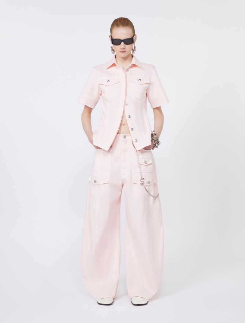 Bull denim cargo trousers - PINK - Sportmax
