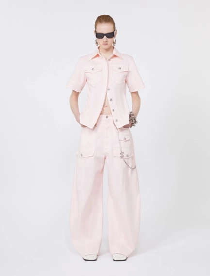 Bull denim cargo trousers - PINK - Sportmax - 1