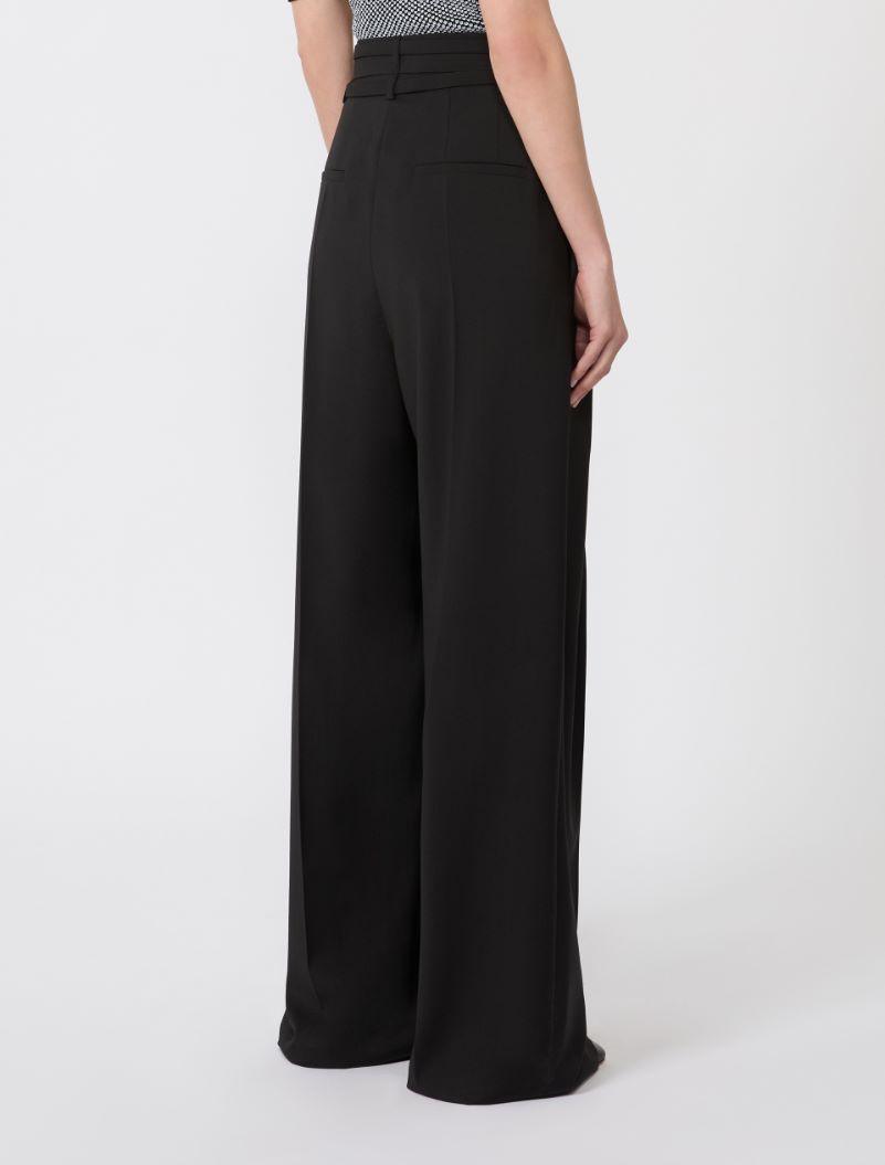 Wide-fit stretch wool trousers - BLACK - Sportmax - 3