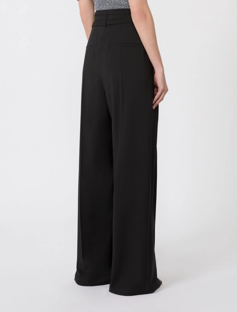 Wide-fit stretch wool trousers - BLACK - Sportmax - 3