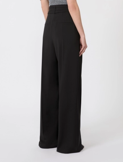 Wide-fit stretch wool trousers - BLACK - Sportmax - 3