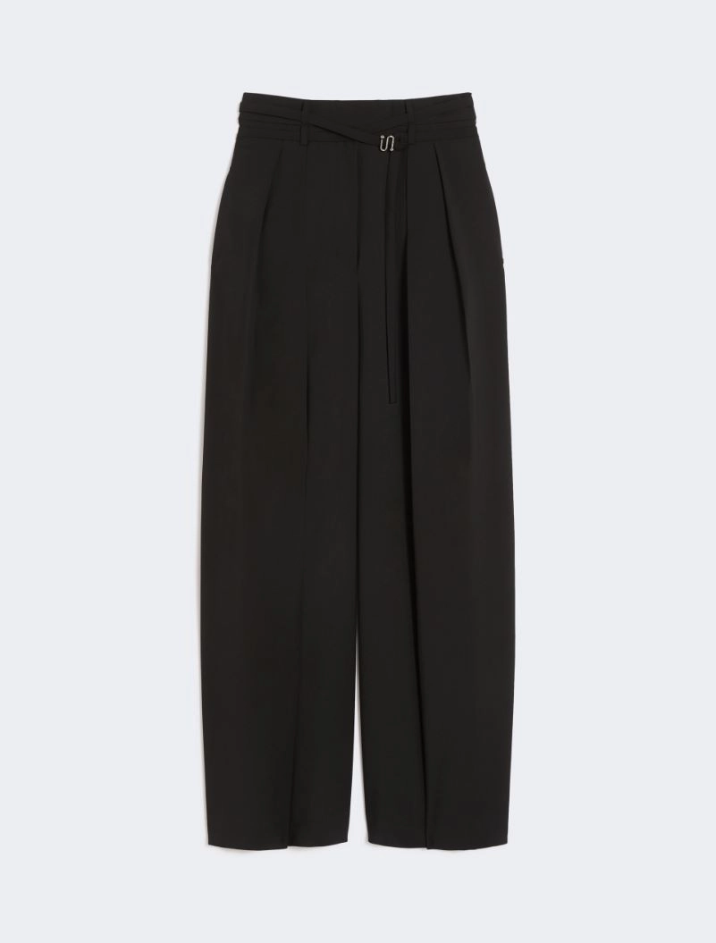 Wide-fit stretch wool trousers - BLACK - Sportmax - 6