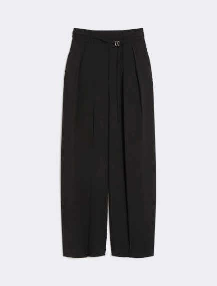 Wide-fit stretch wool trousers - BLACK - Sportmax - 6