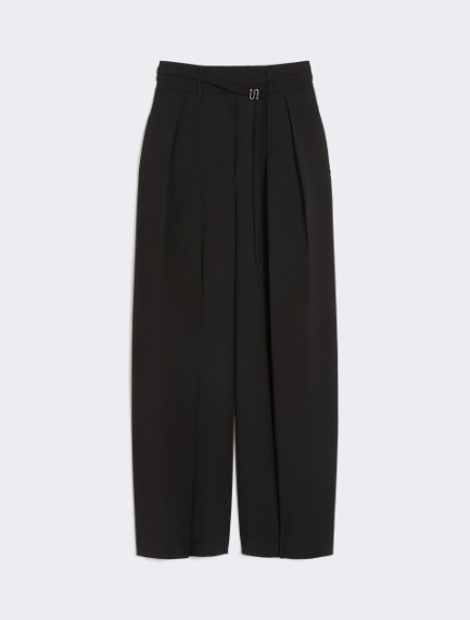 Wide-fit stretch wool trousers - BLACK - Sportmax