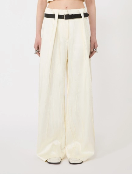Low-waisted wide trousers in satin - IVORY - Sportmax - 2