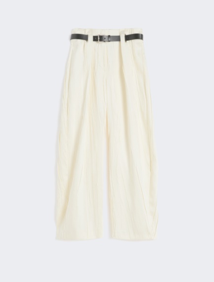 Low-waisted wide trousers in satin - IVORY - Sportmax - 6