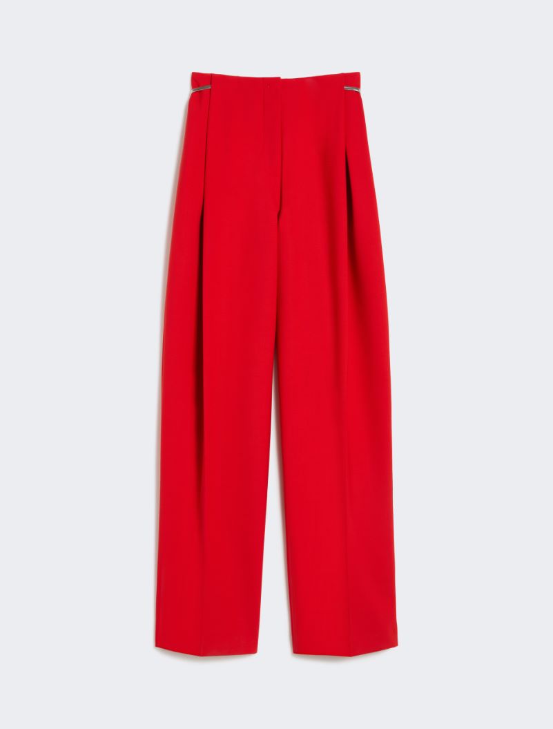 Pleated stretch wool trousers - RED - Sportmax - 6