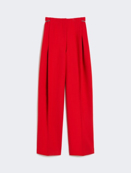 Pleated stretch wool trousers - RED - Sportmax - 6