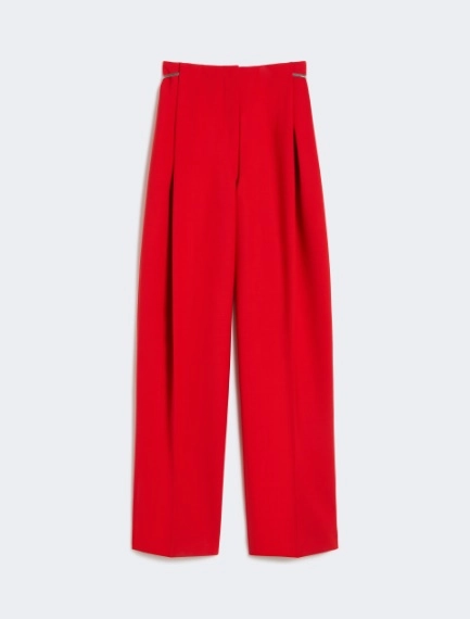 Pleated stretch wool trousers - RED - Sportmax