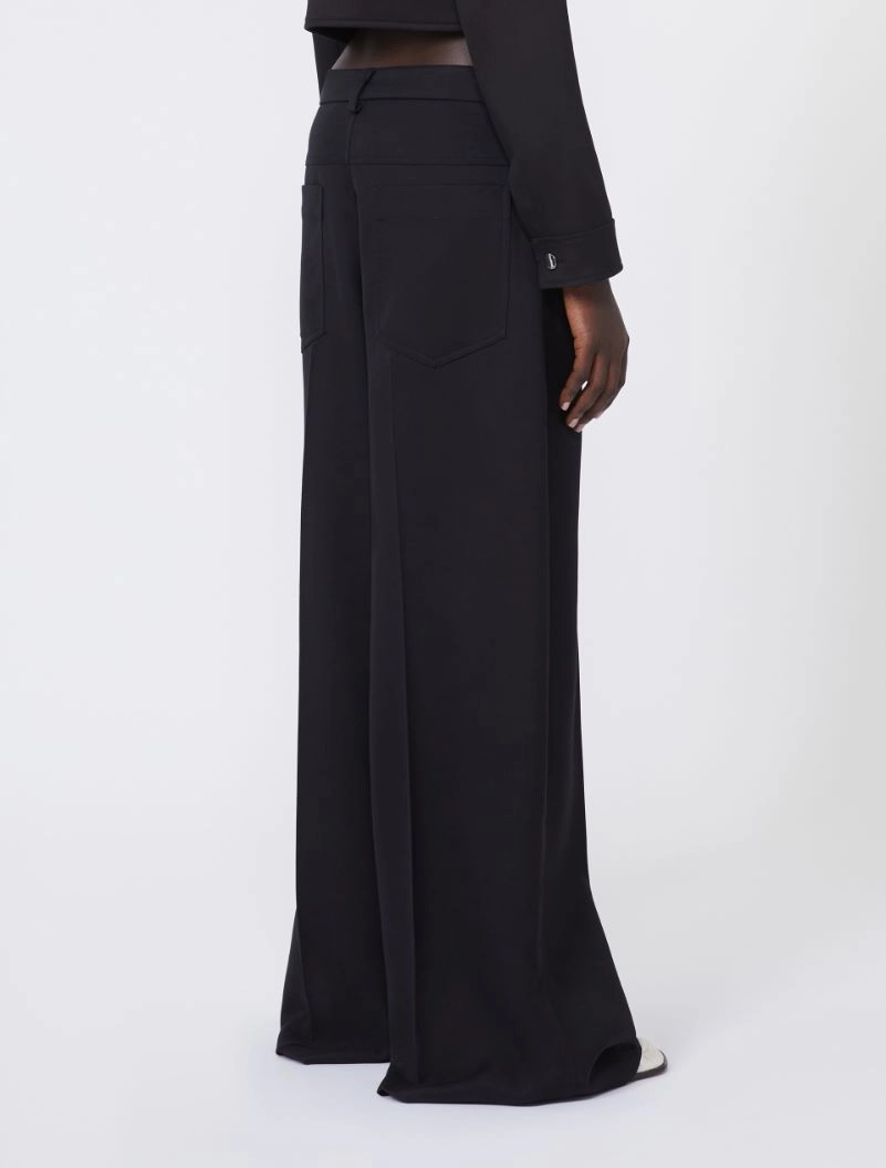Oversized gabardine trousers - BLACK - Sportmax - 3
