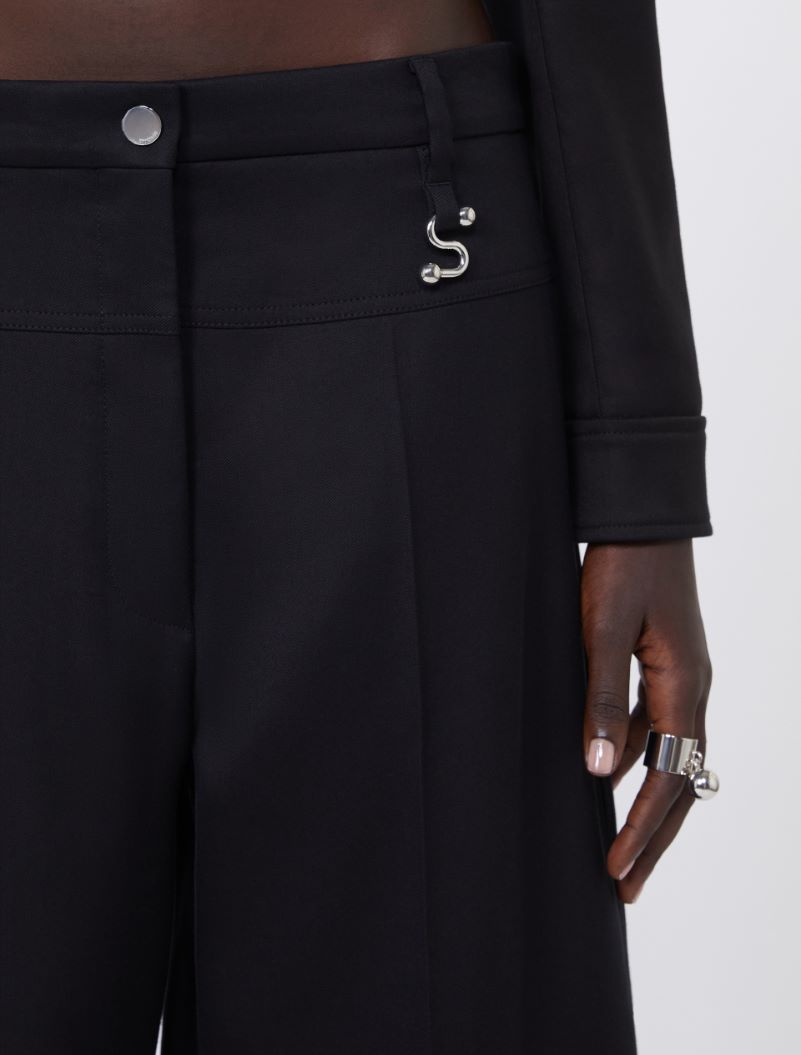 Oversized gabardine trousers - BLACK - Sportmax - 4