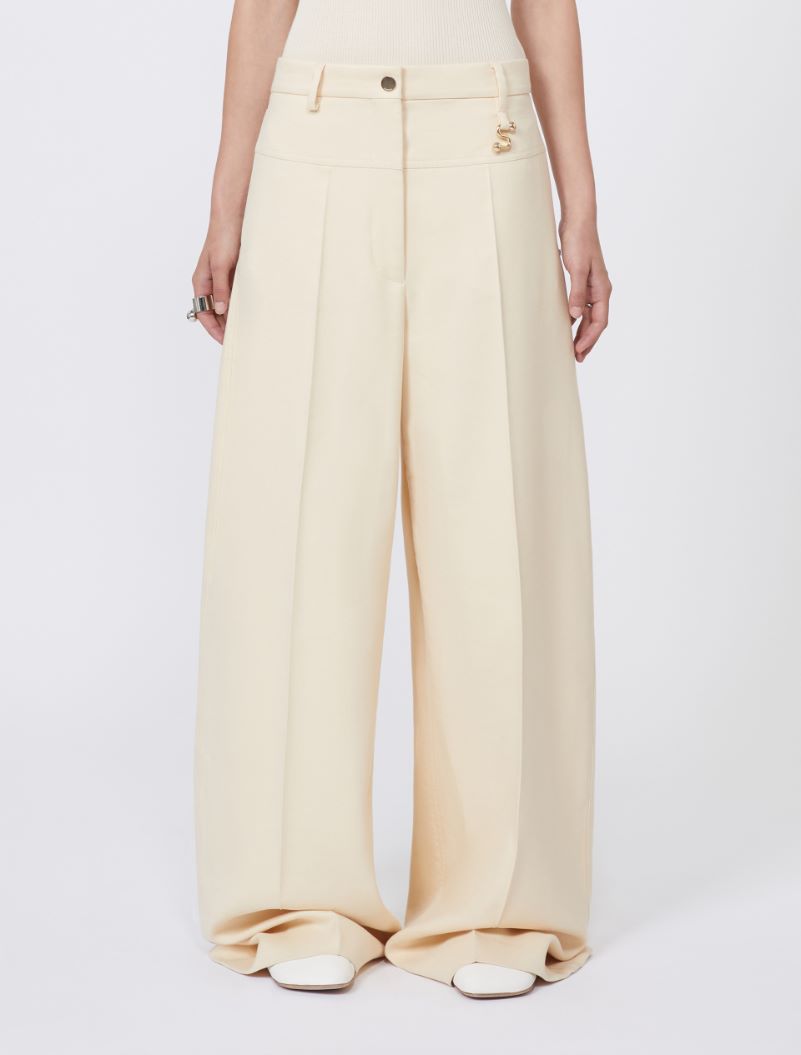 Oversized gabardine trousers - VANILLA - Sportmax - 2
