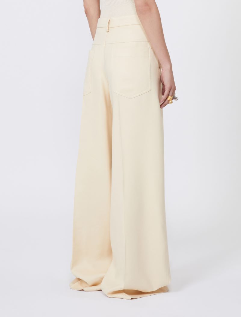Oversized gabardine trousers - VANILLA - Sportmax - 3