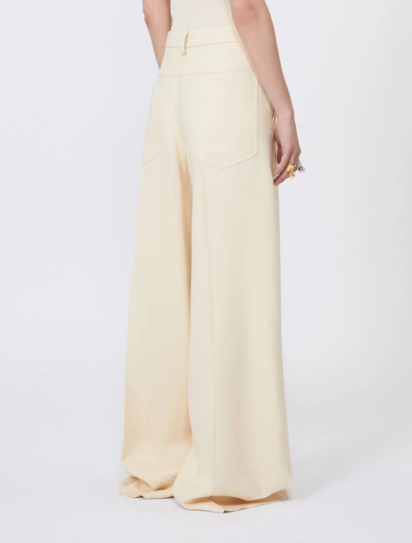 Oversized gabardine trousers - VANILLA - Sportmax - 3