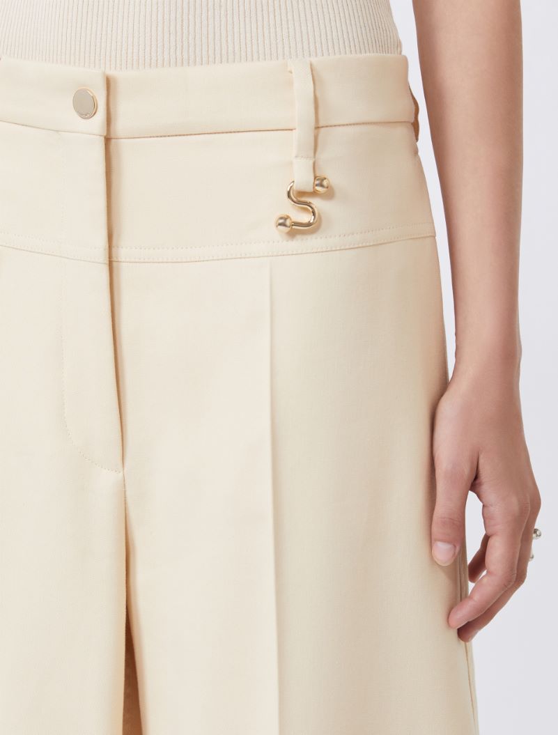 Oversized gabardine trousers - VANILLA - Sportmax - 4