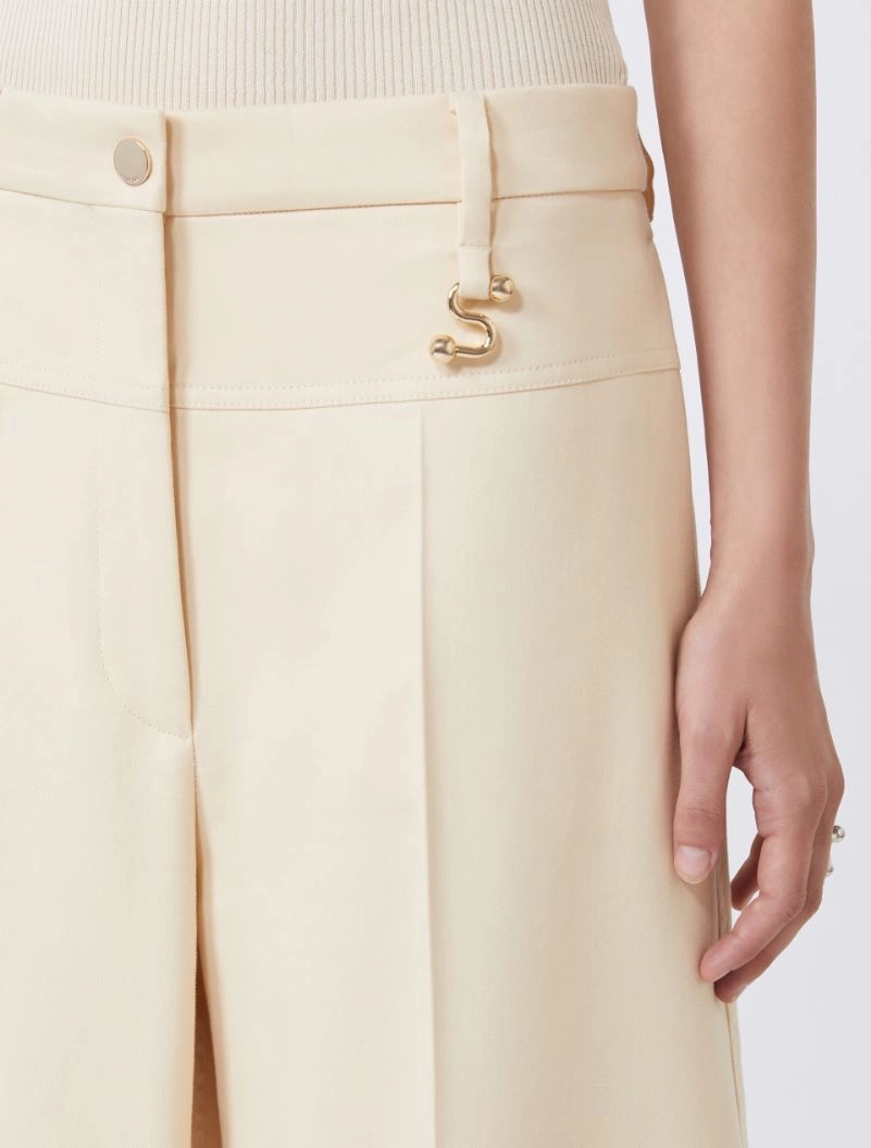 Oversized gabardine trousers - VANILLA - Sportmax - 4