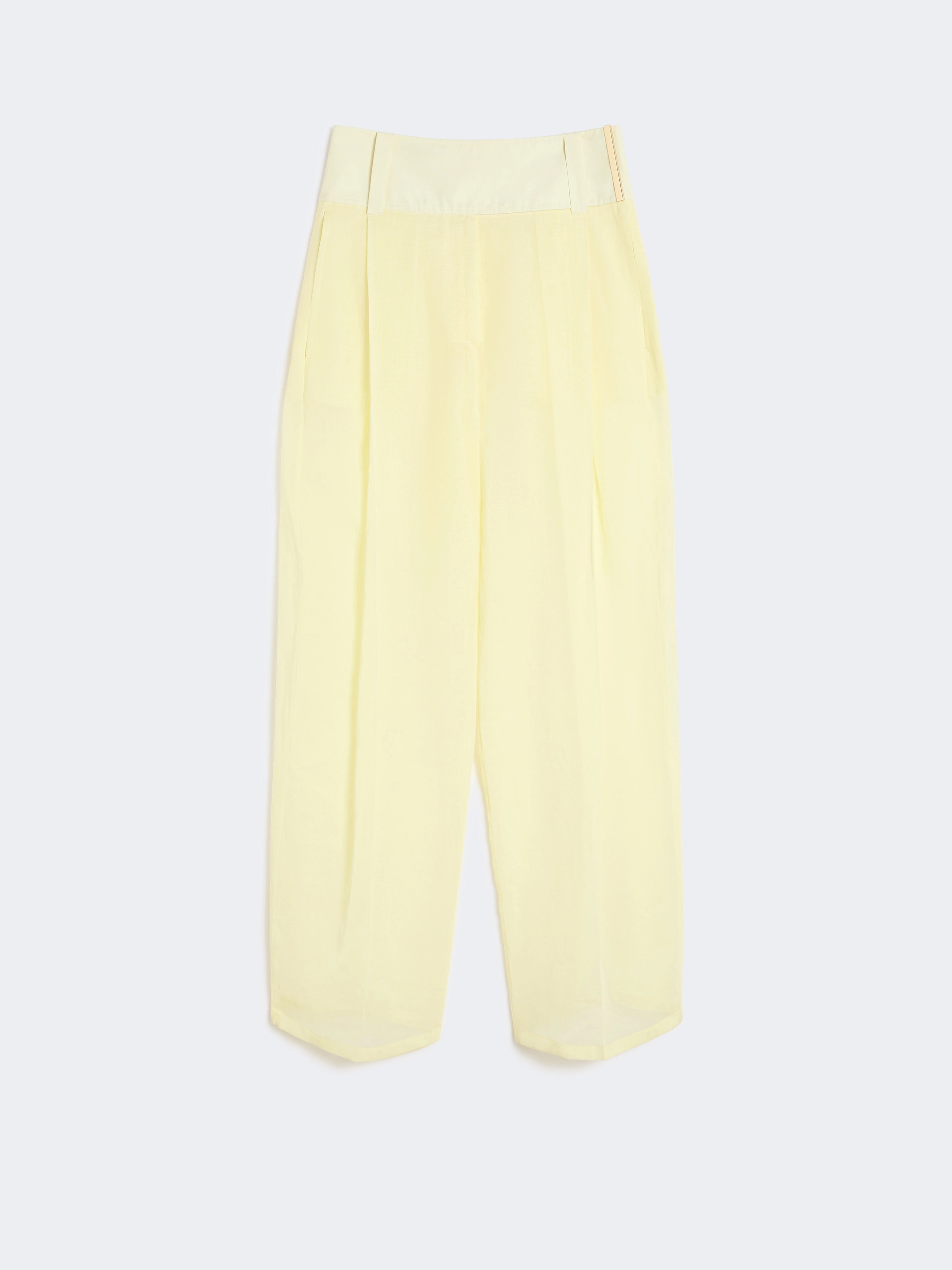 Wide-fit trousers in organza-feel cotton voile - YELLOW - Sportmax - 5