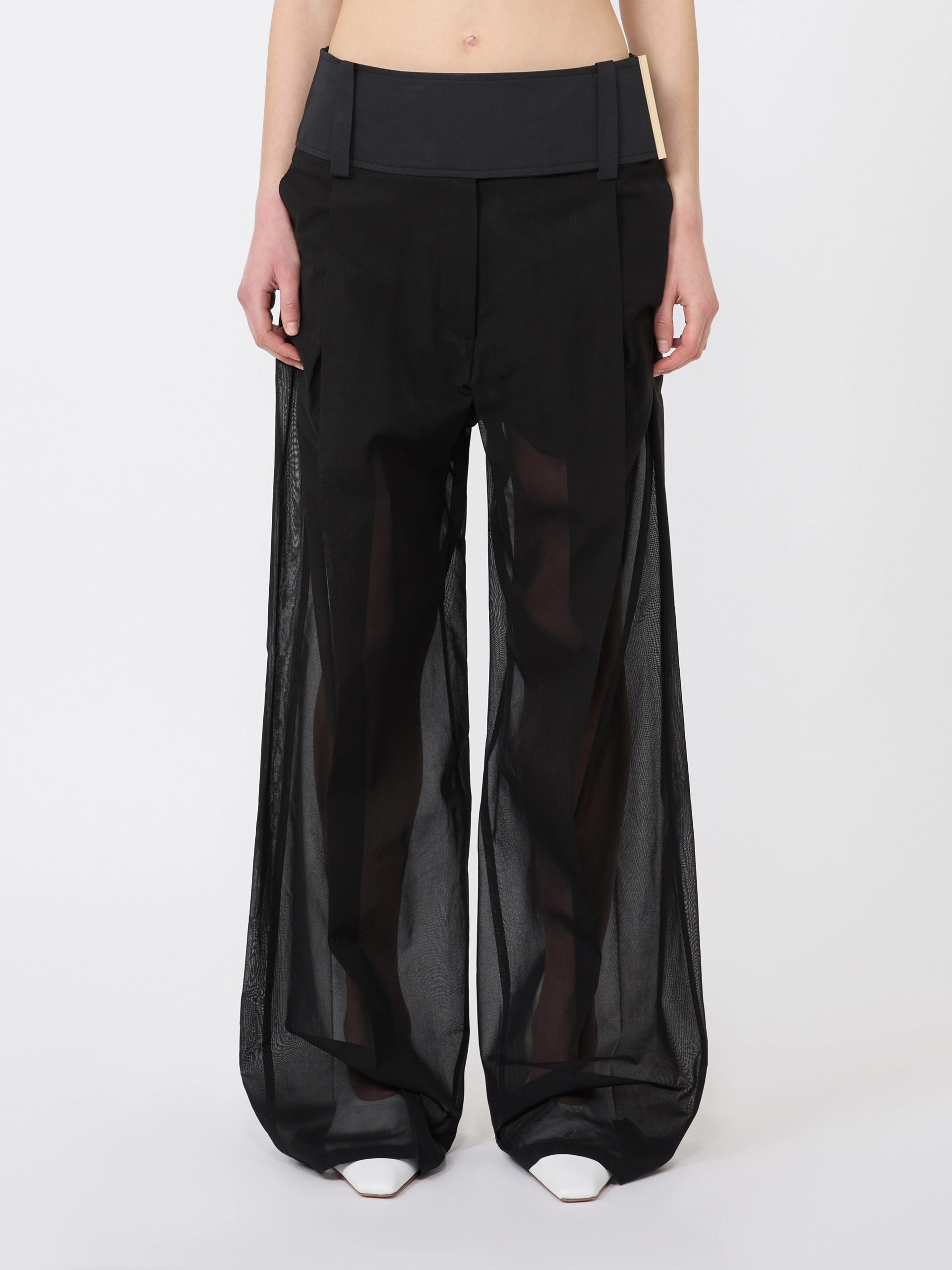 Pantalon large en voile d’organza de coton - NOIR - Sportmax - 2