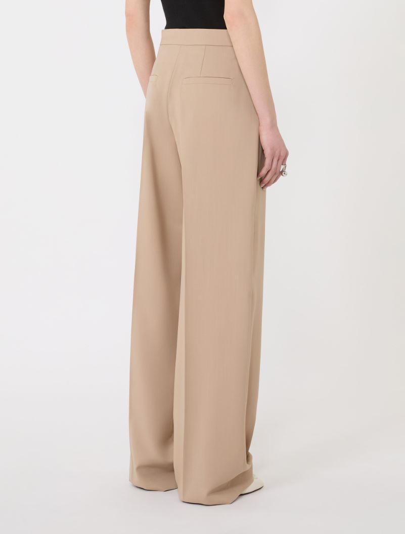Wide-fit stretch wool gabardine trousers - BEIGE - Sportmax - 3