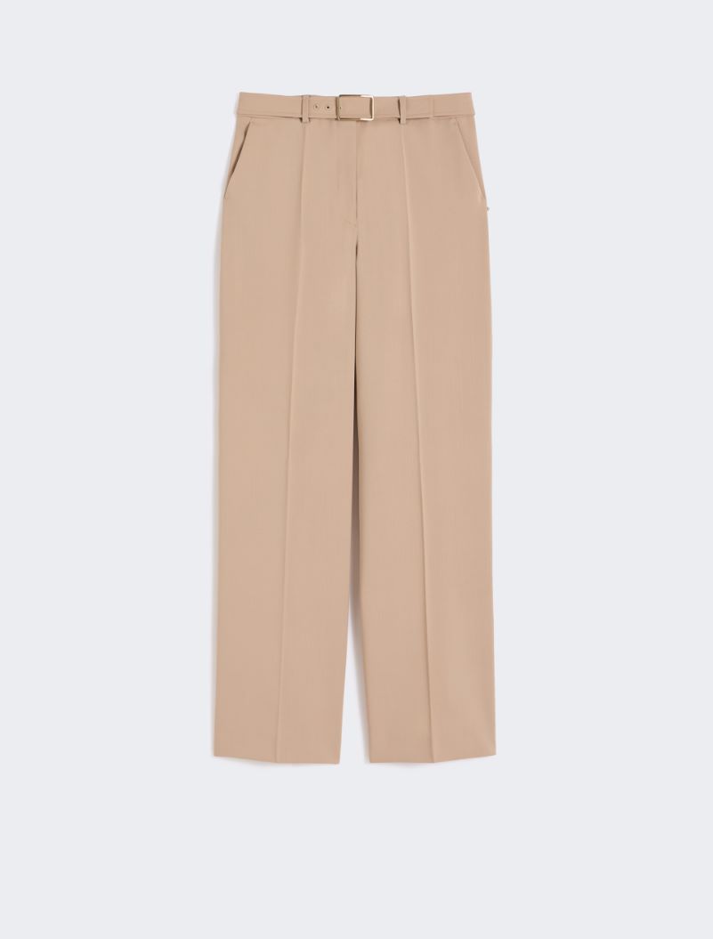 Wide-fit stretch wool gabardine trousers - BEIGE - Sportmax - 6