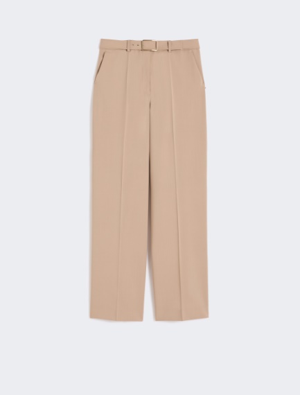 Wide-fit stretch wool gabardine trousers - BEIGE - Sportmax - 6