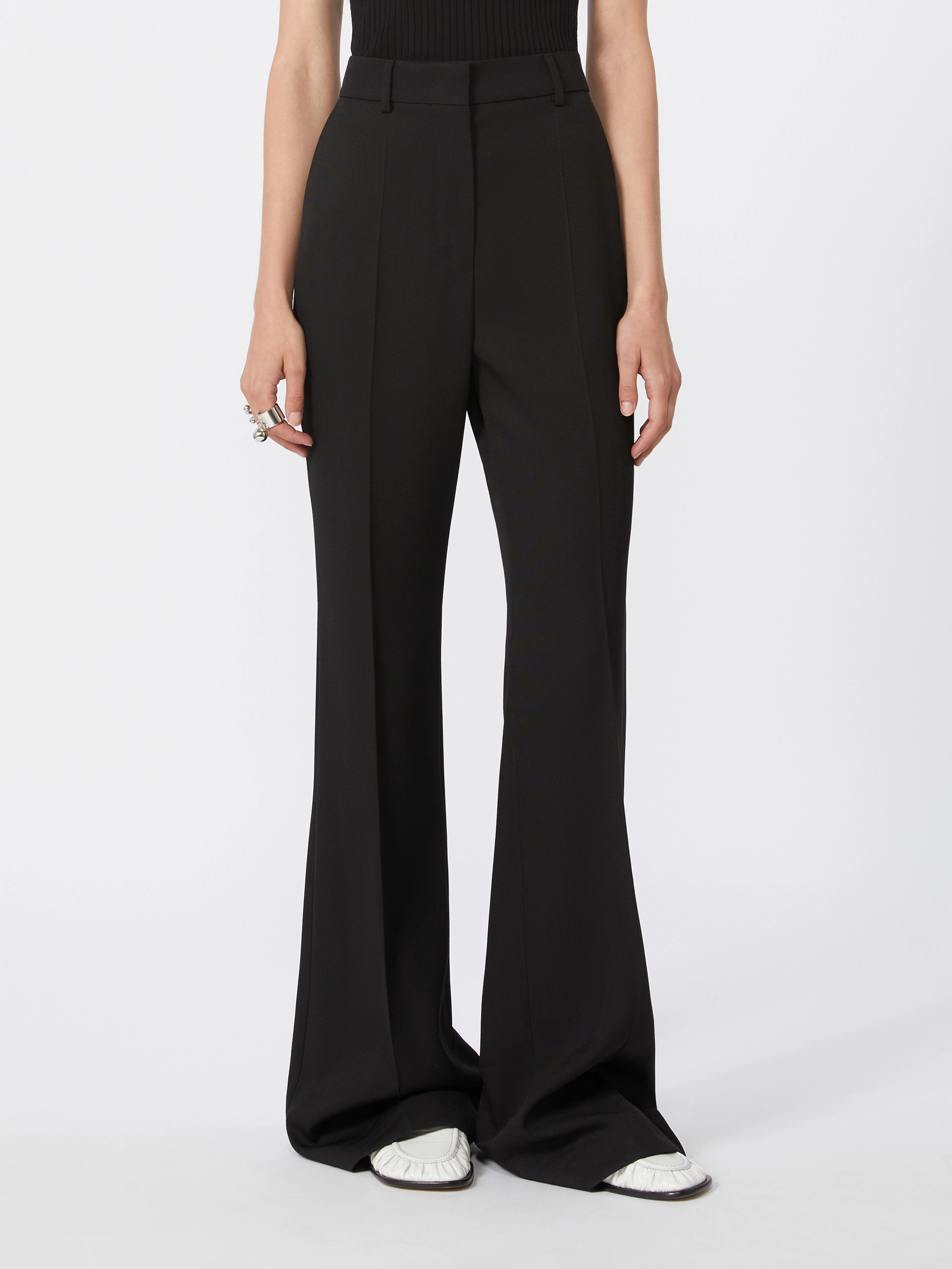 Flared trousers in a viscose blend - BLACK - Sportmax - 2