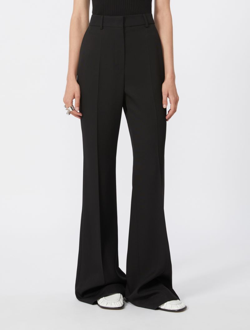 Flared trousers in a viscose blend - BLACK - Sportmax - 2