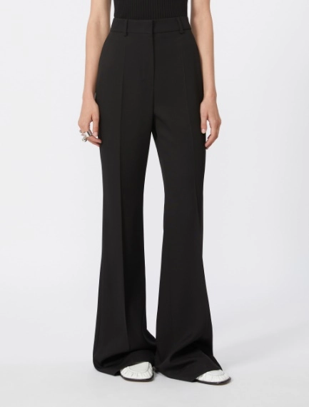 Flared trousers in a viscose blend - BLACK - Sportmax - 2