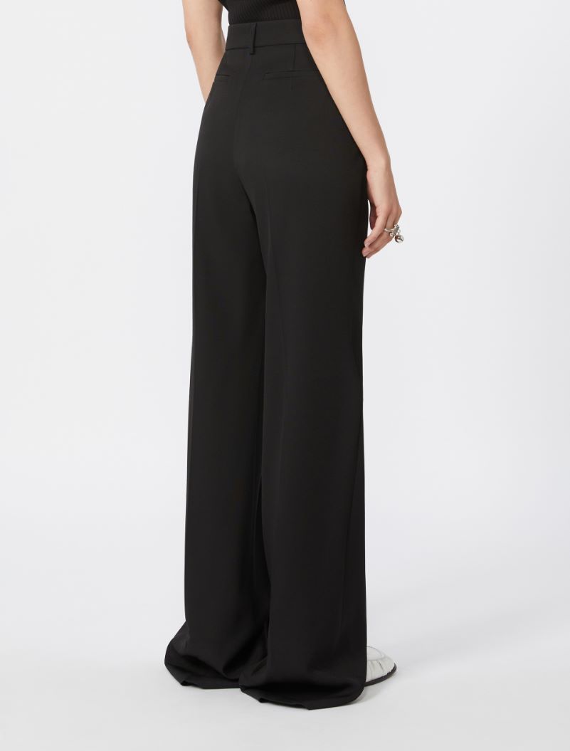 Flared trousers in a viscose blend - BLACK - Sportmax - 3