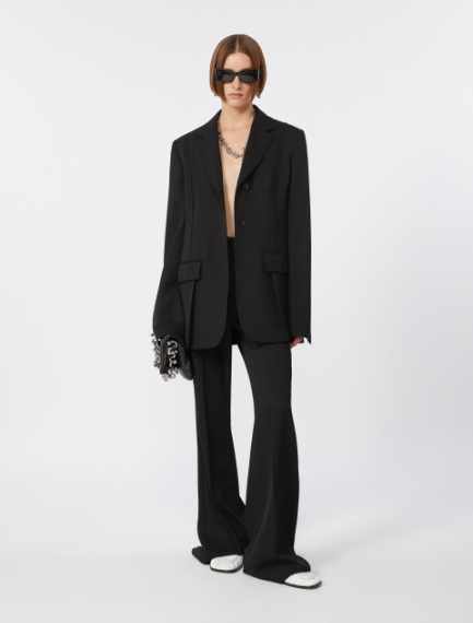 Flared trousers in a viscose blend - BLACK - Sportmax