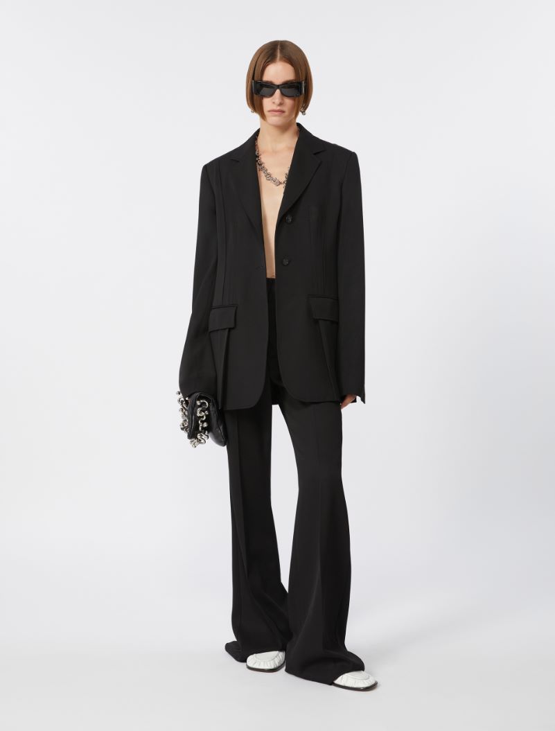 Flared trousers in a viscose blend - BLACK - Sportmax