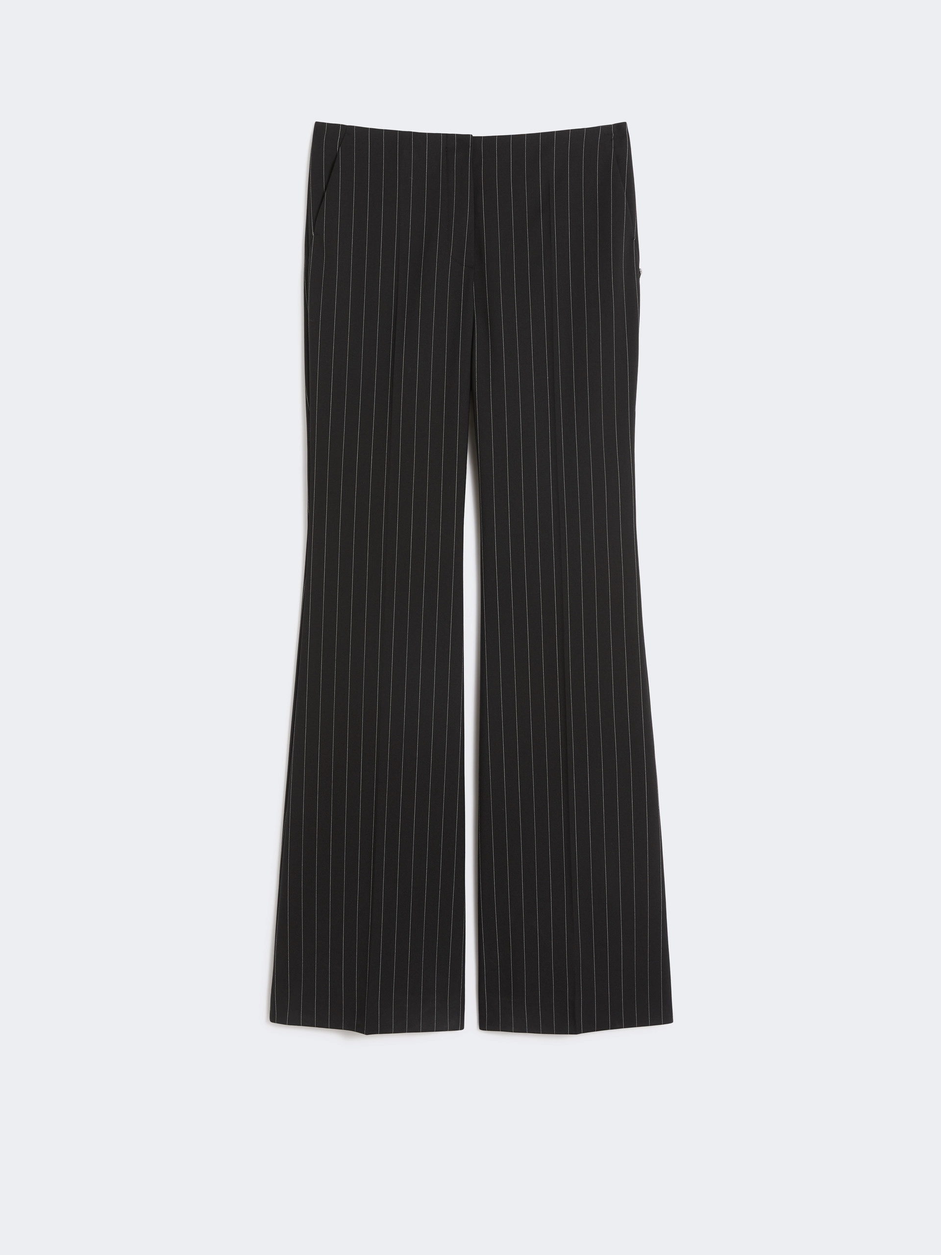 Flared pinstripe wool trousers - BLACK - Sportmax - 5