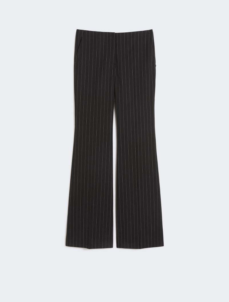 Flared pinstripe wool trousers - BLACK - Sportmax - 6