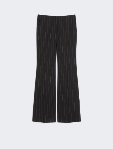 Flared pinstripe wool trousers - BLACK - Sportmax