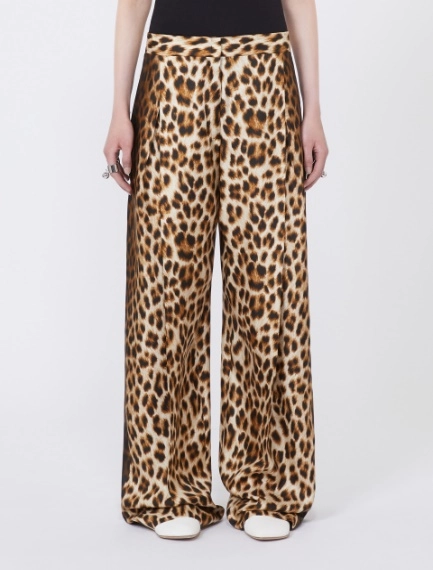 Animal-print pure silk trousers - CAMEL - Sportmax - 2