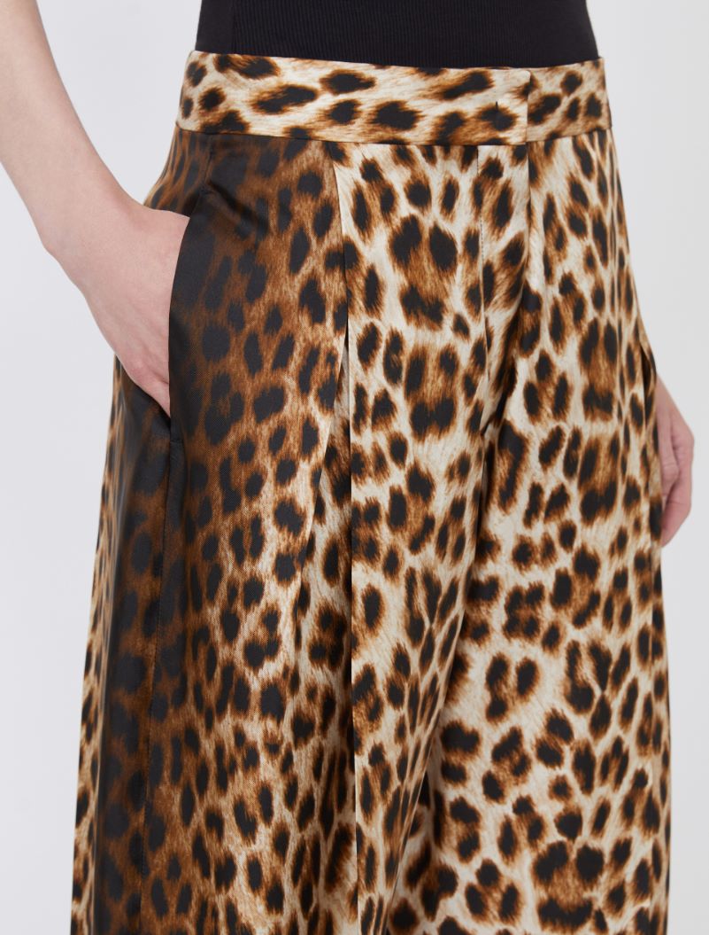 Animal-print pure silk trousers - CAMEL - Sportmax - 4