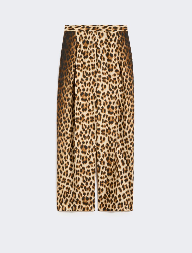 Animal-print pure silk trousers - CAMEL - Sportmax - 6