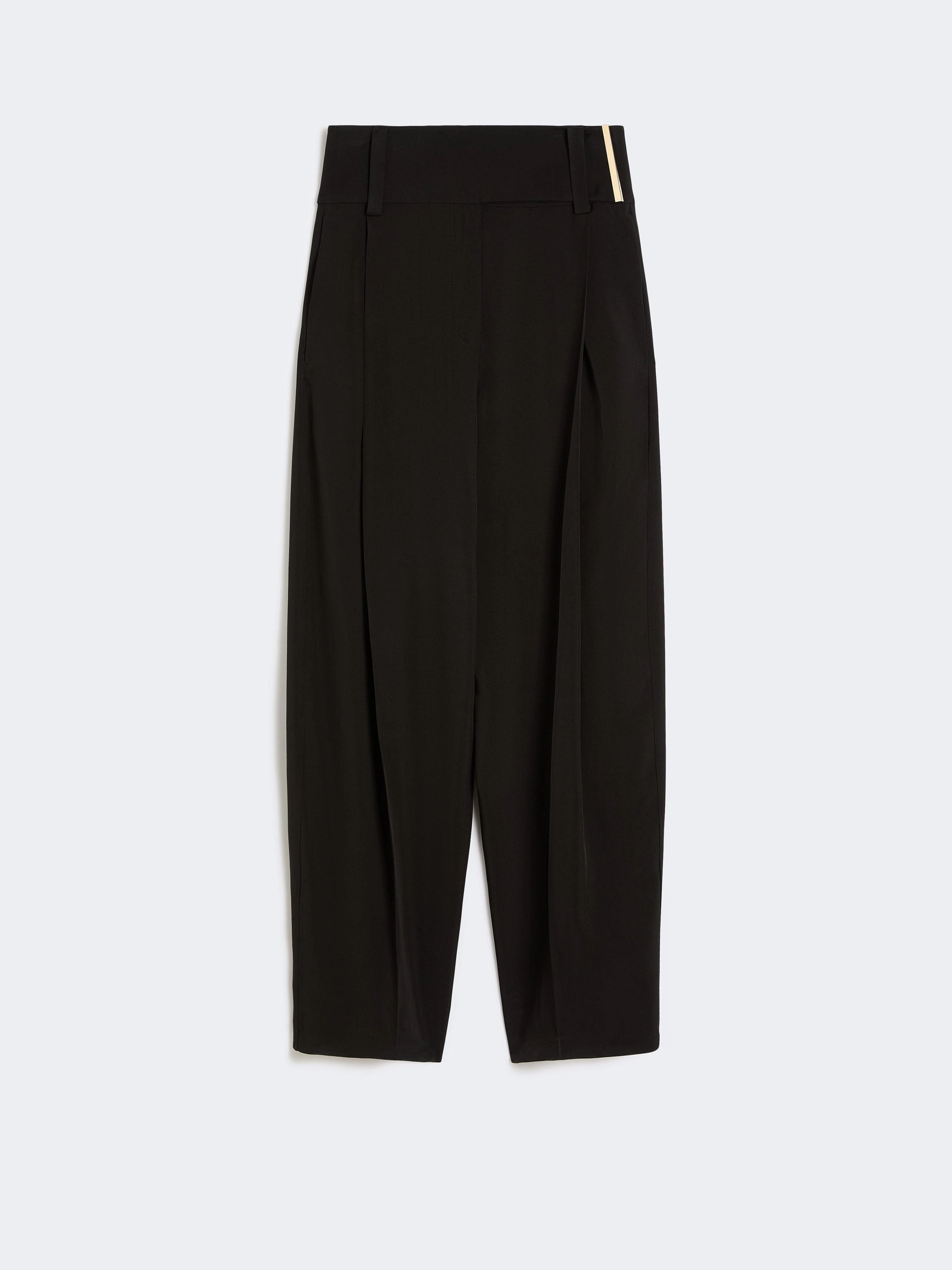 Wide-fit viscose satin trousers - BLACK - Sportmax - 5