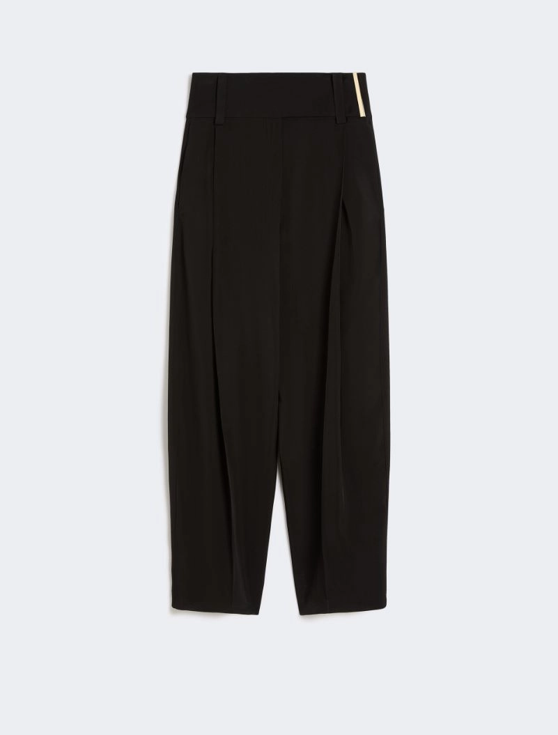 Wide-fit viscose satin trousers - BLACK - Sportmax - 6