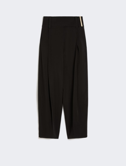 Wide-fit viscose satin trousers - BLACK - Sportmax