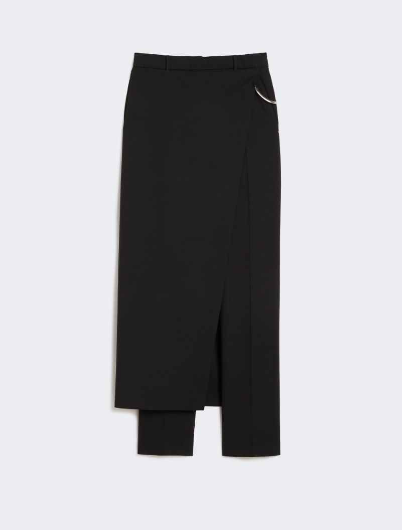 Stretch wool trousers with removable panel - BLACK - Sportmax - 6