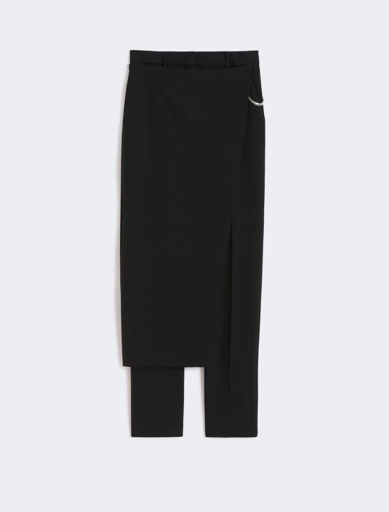 Stretch wool trousers with removable panel - BLACK - Sportmax - 5