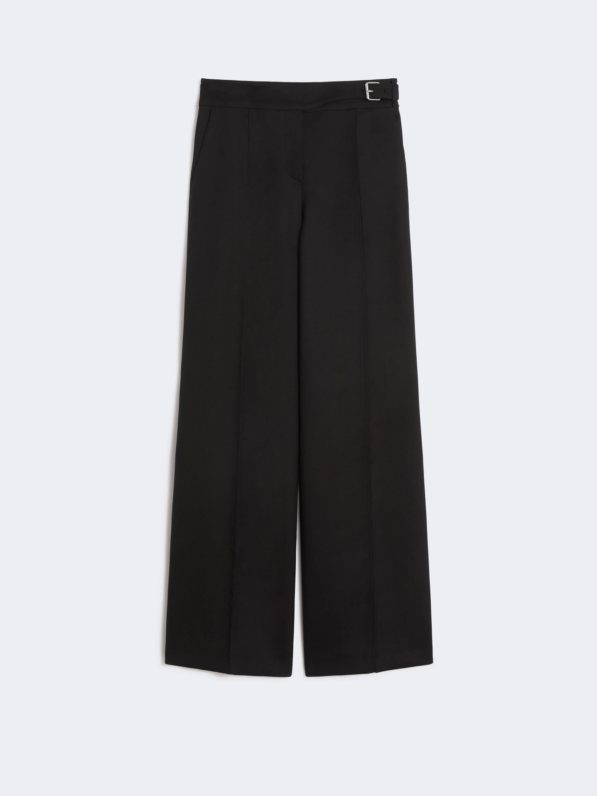 Viscose-blend gabardine yoke-detail trousers - BLACK - Sportmax - 6