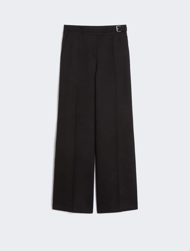 Viscose-blend gabardine yoke-detail trousers - BLACK - Sportmax - 7