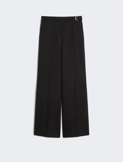 Viscose-blend gabardine yoke-detail trousers - BLACK - Sportmax
