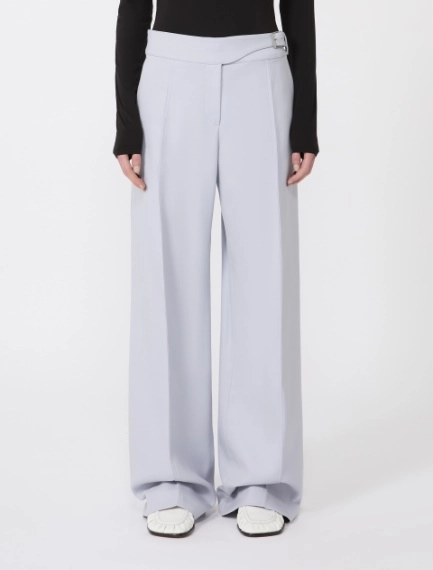 Viscose-blend gabardine yoke-detail trousers - MEDIUM GREY - Sportmax - 2