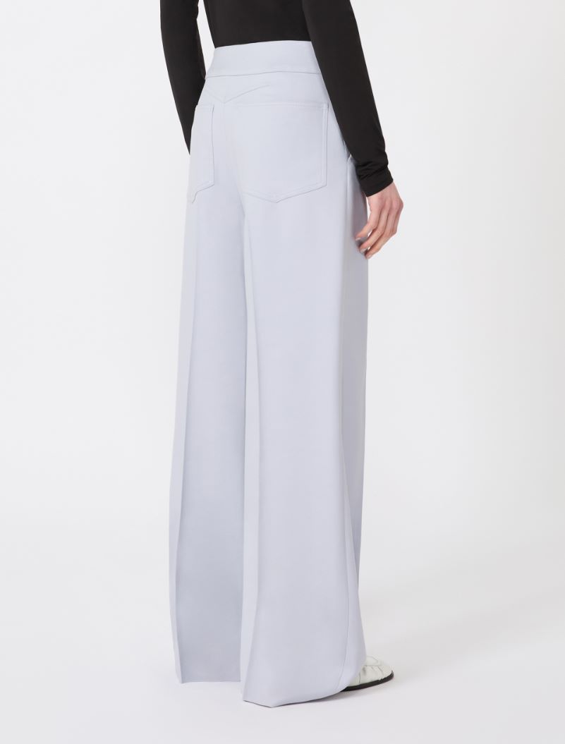 Viscose-blend gabardine yoke-detail trousers - MEDIUM GREY - Sportmax - 3