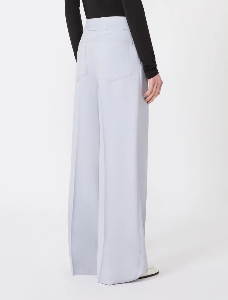 Viscose-blend gabardine yoke-detail trousers - MEDIUM GREY - Sportmax - 3