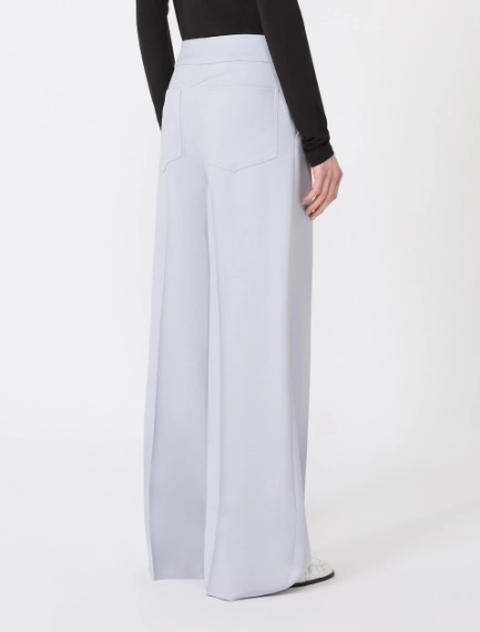 Viscose-blend gabardine yoke-detail trousers - MEDIUM GREY - Sportmax - 3